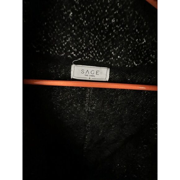 Sage the Label Ultra Fuzzy Sweater Long Jacket Size  S Small Charcoal - Picture 2 of 4